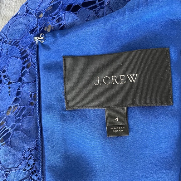 J Crew Long-Sleeve Dress in Floral Lace Style E5036 Blue - Picture 5 of 5